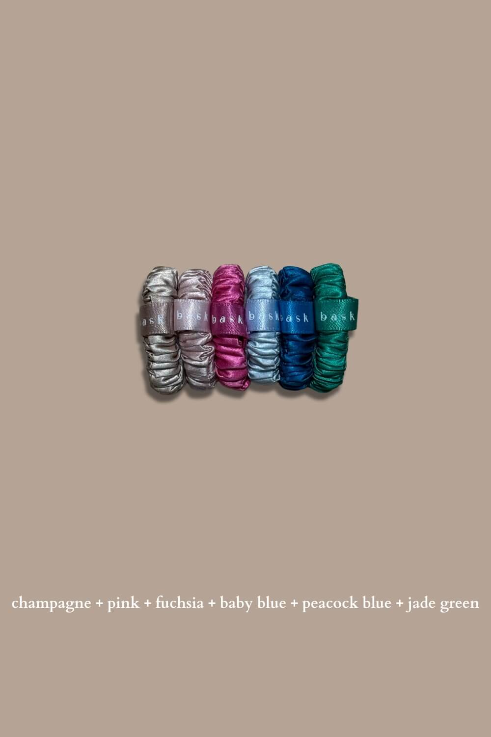 Mini Silk Scrunchies Set of 6