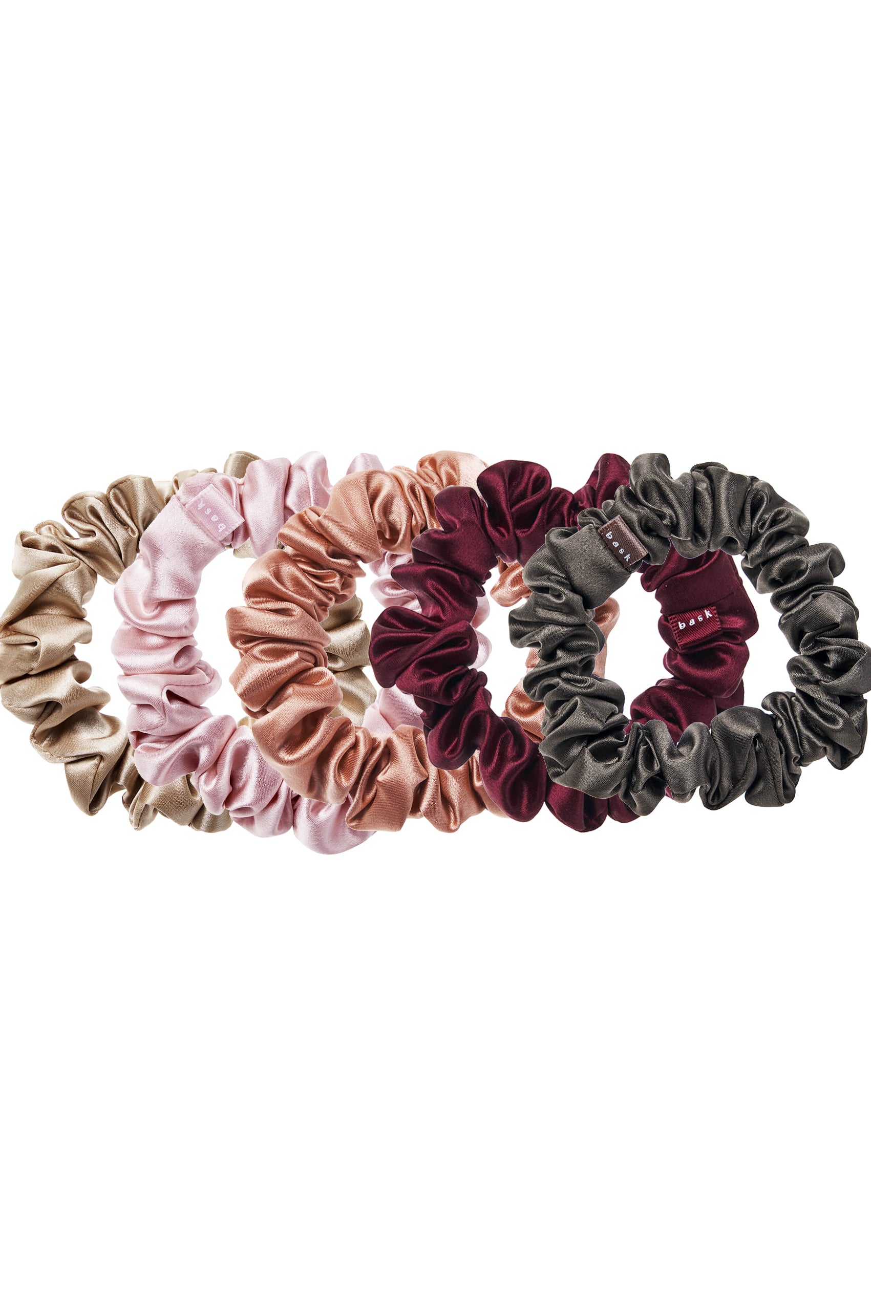 MIDI Silk Scrunchies Pack of 5 - Bombshell - BASK™