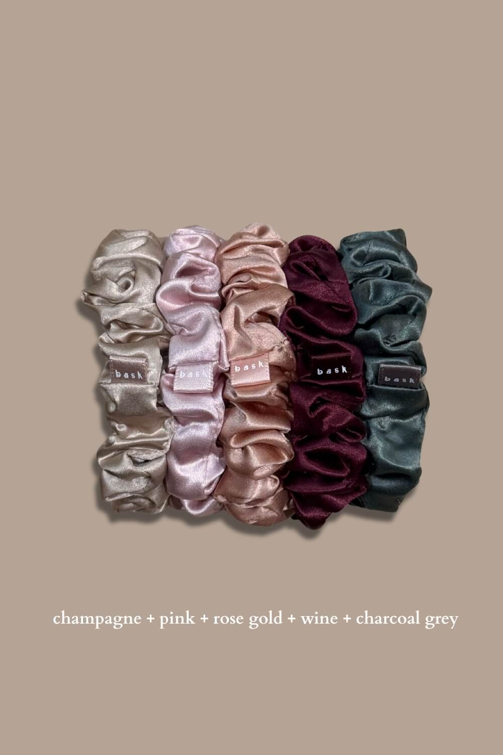 MIDI Silk Scrunchies Set of 5 - Bombshell