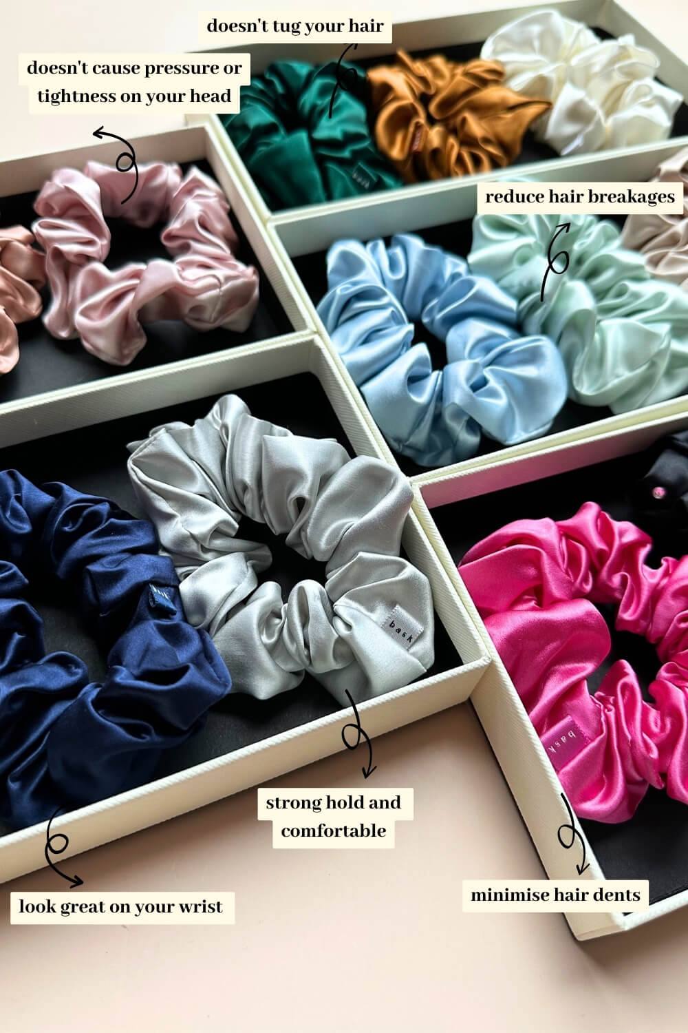 Build Your Own (Set of 10) - 3.5CM Large Silk Scrunchies - BASK™