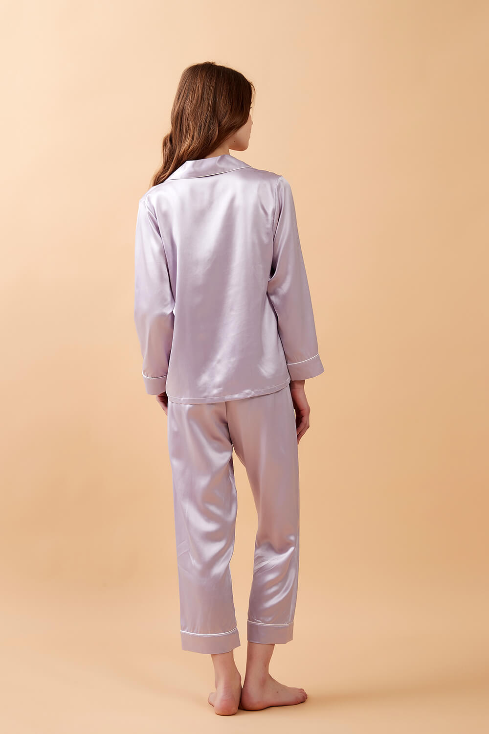 Silk Pajamas Set - Lilac - BASK™
