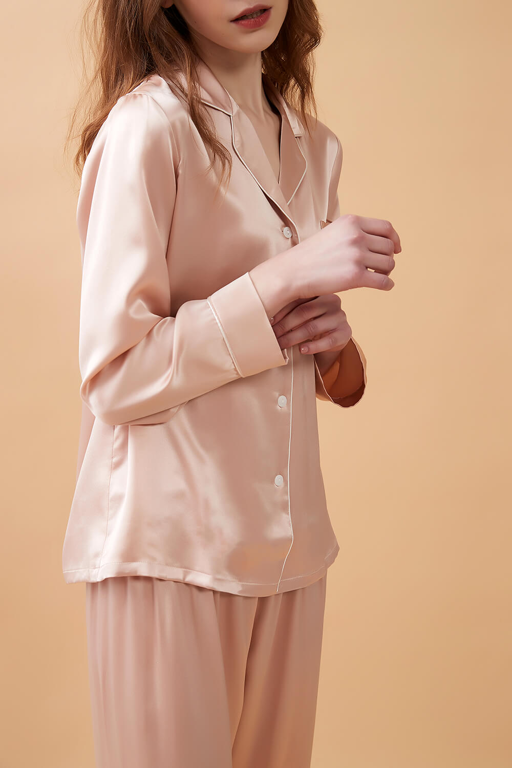 Silk Pajamas Set - Sand Pink - BASK™