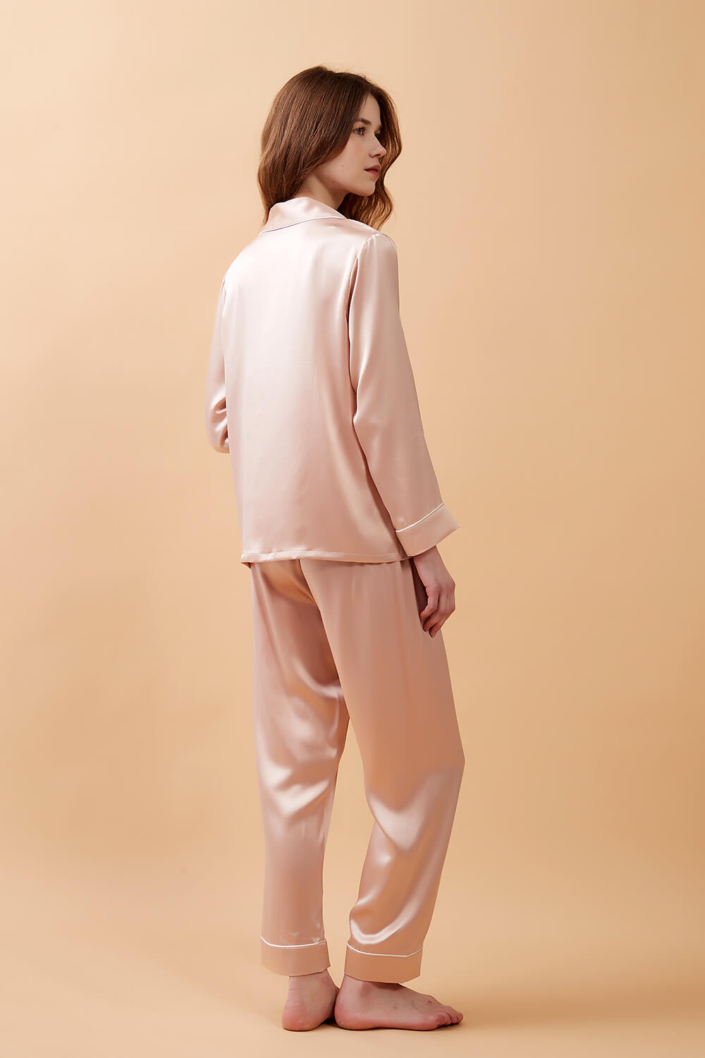 Silk Pajamas Set - Sand Pink - BASK™
