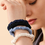 Silk Hair Ties Set of 6 - Black - BASK™