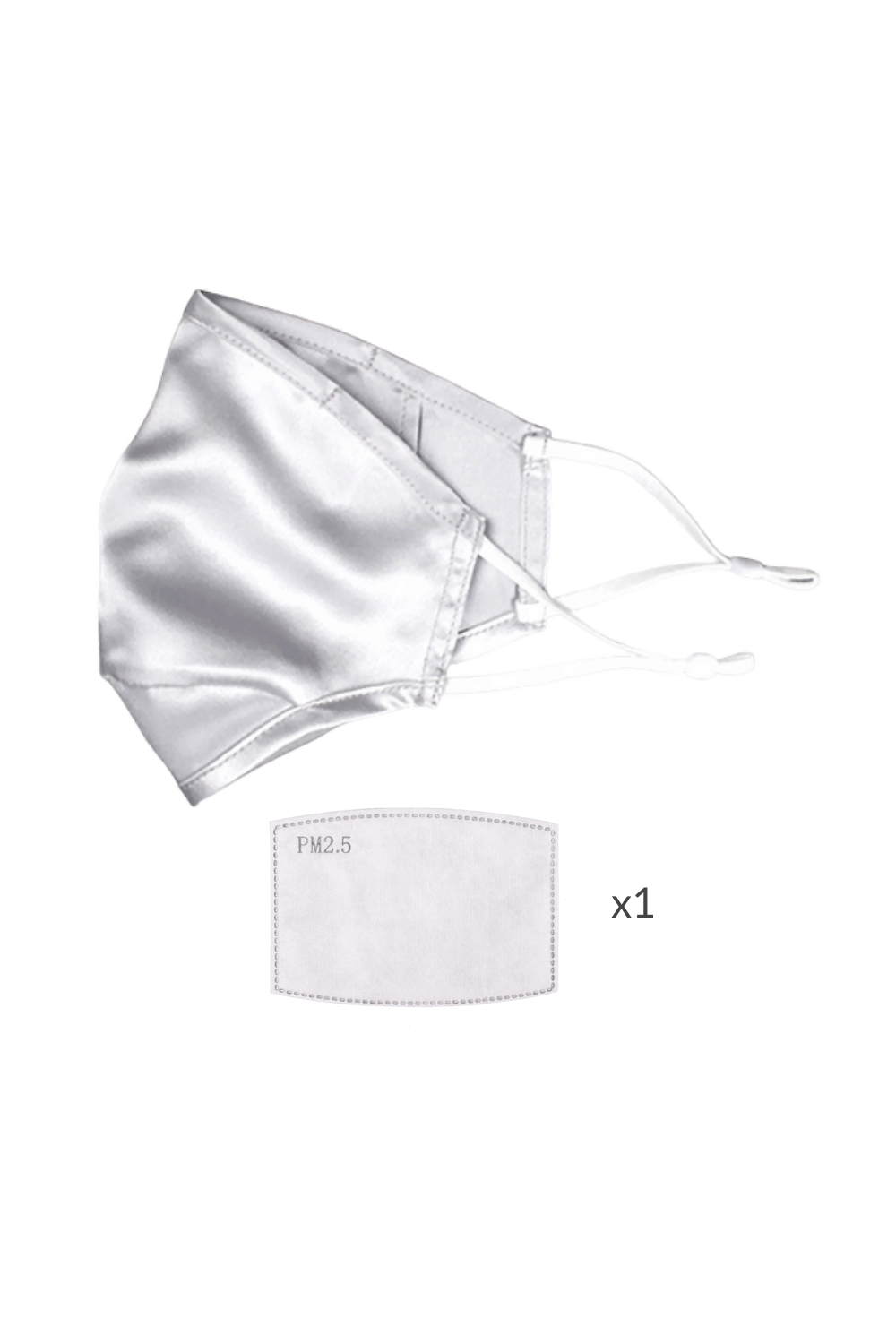 ULTRA Silk Face Mask - Silver (with Filter Pocket and Nose Wire) - BASK™