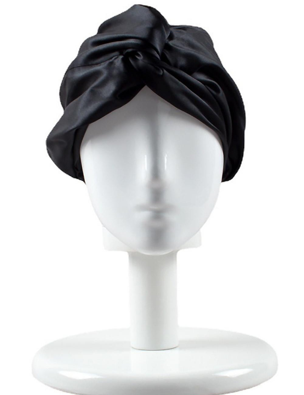 Silk Bonnet | Silk Hair Wrap (Double-Lined) - Black - BASK™