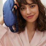 Silk Sleep Mask - Navy Blue - BASK™