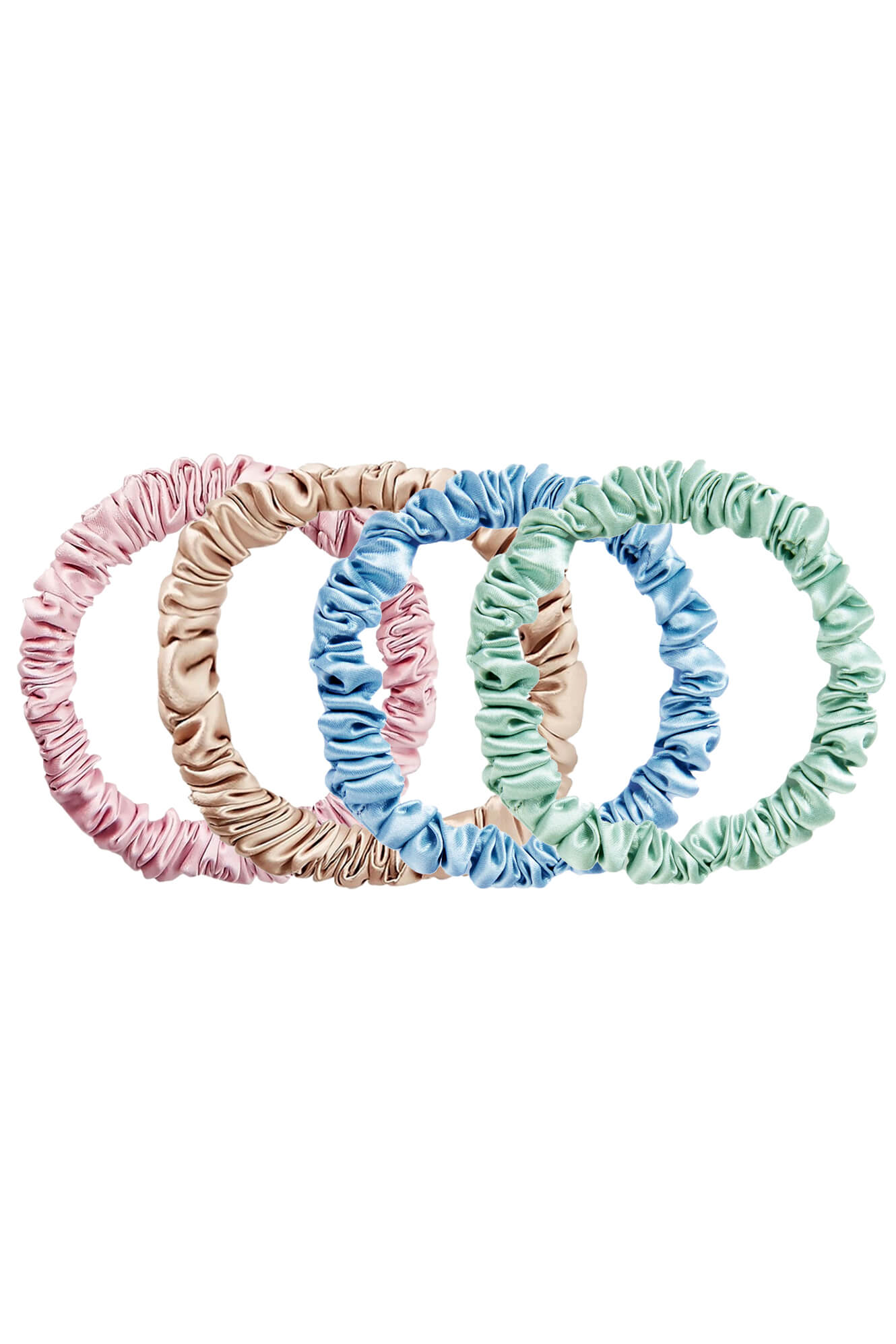 Silk Hair Ties Set of 4 - Pastel - BASK™