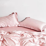 Silk Fitted Sheet and Silk Duvet Cover Full Set- Queen Size - BASK™
