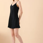 Silk Chemise in Black - BASK™