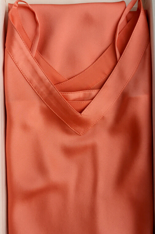 Silk Chemise in Coral - BASK™