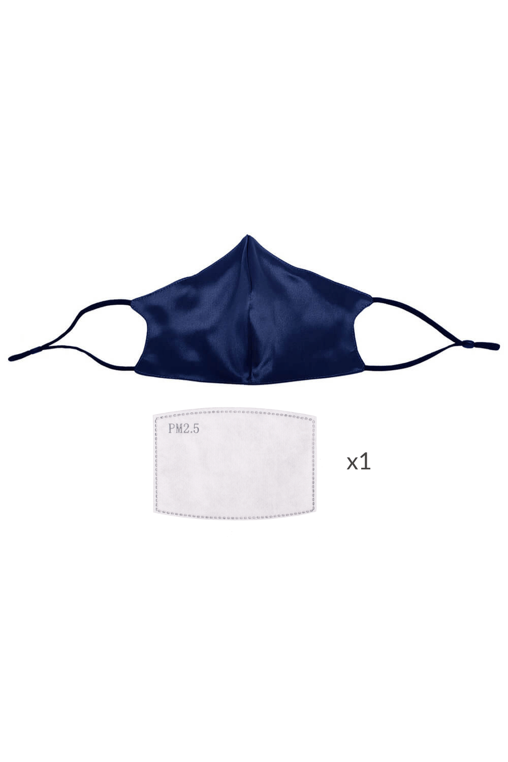 STELLAR Silk Face Mask - Navy Blue (with Nose Wire and Filter Pocket) - BASK™