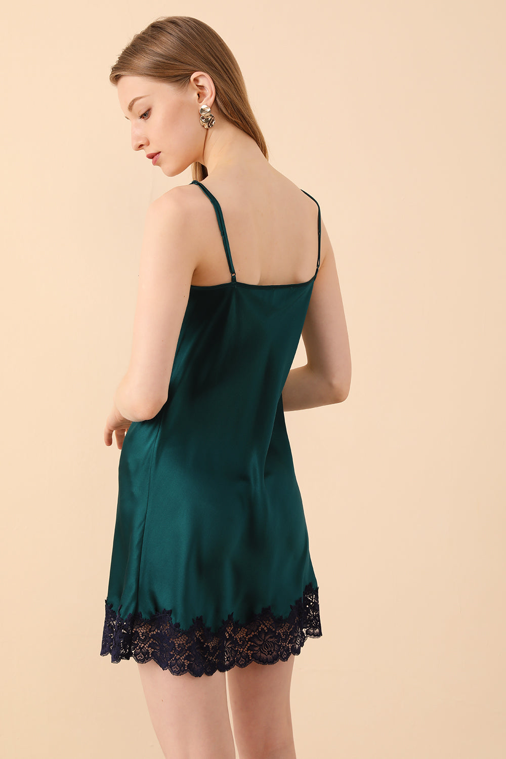 Silk Chemise with Lace - BASK™