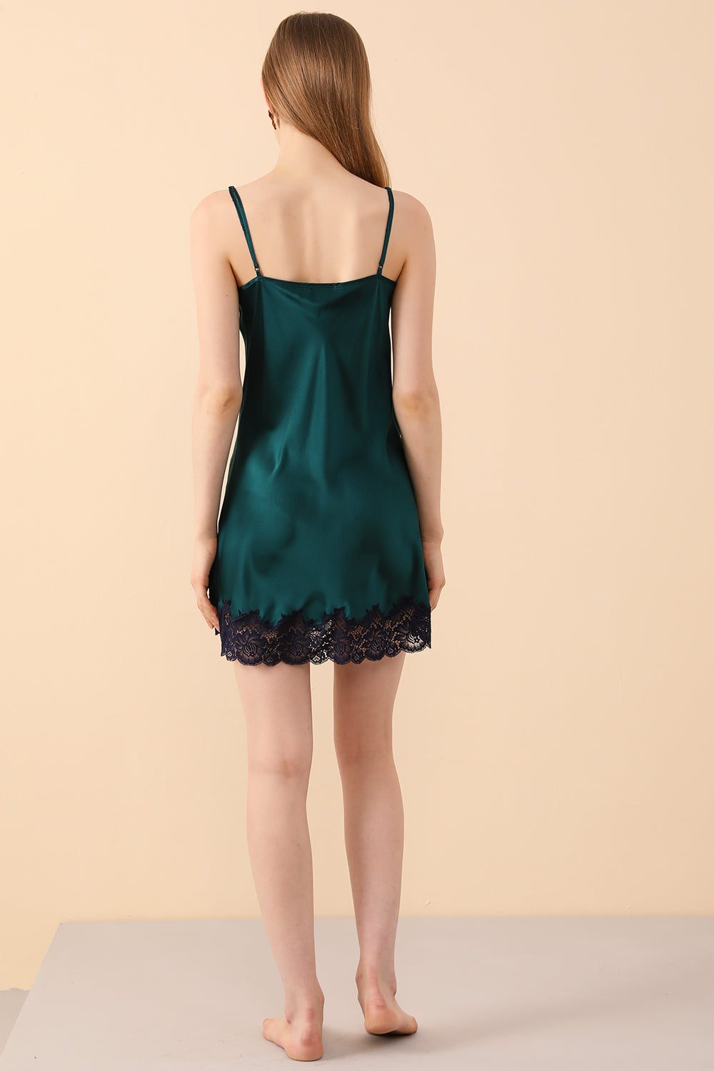 Silk Chemise with Lace - BASK™