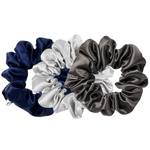 LARGE Silk Scrunchies Set - Midnight (Pack of 3) - BASK™
