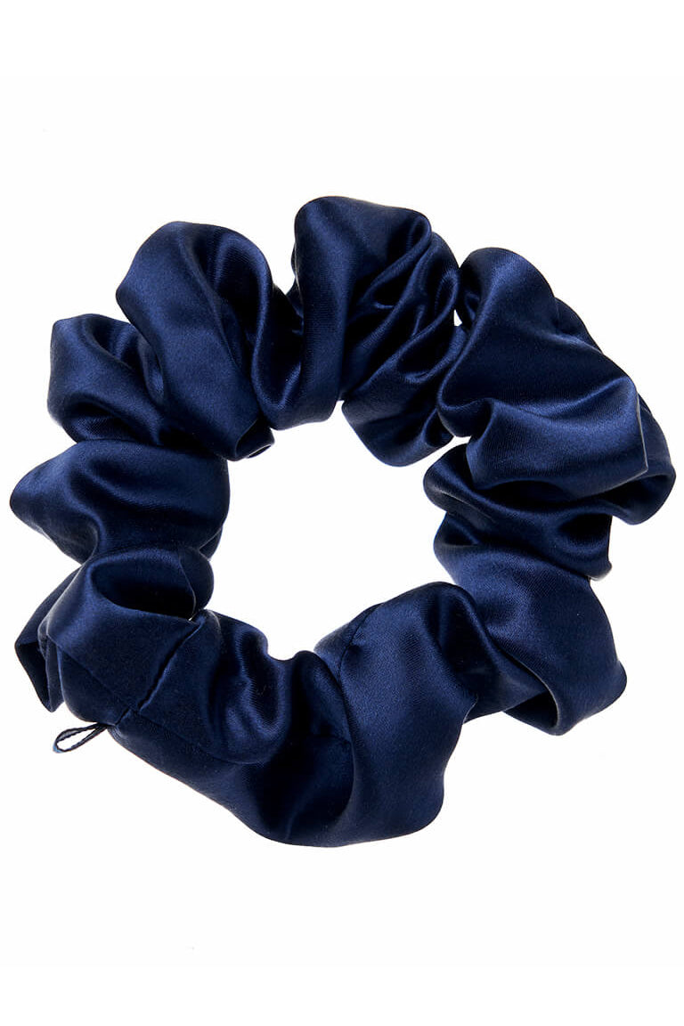 LARGE Silk Scrunchies - Navy Blue - BASK™