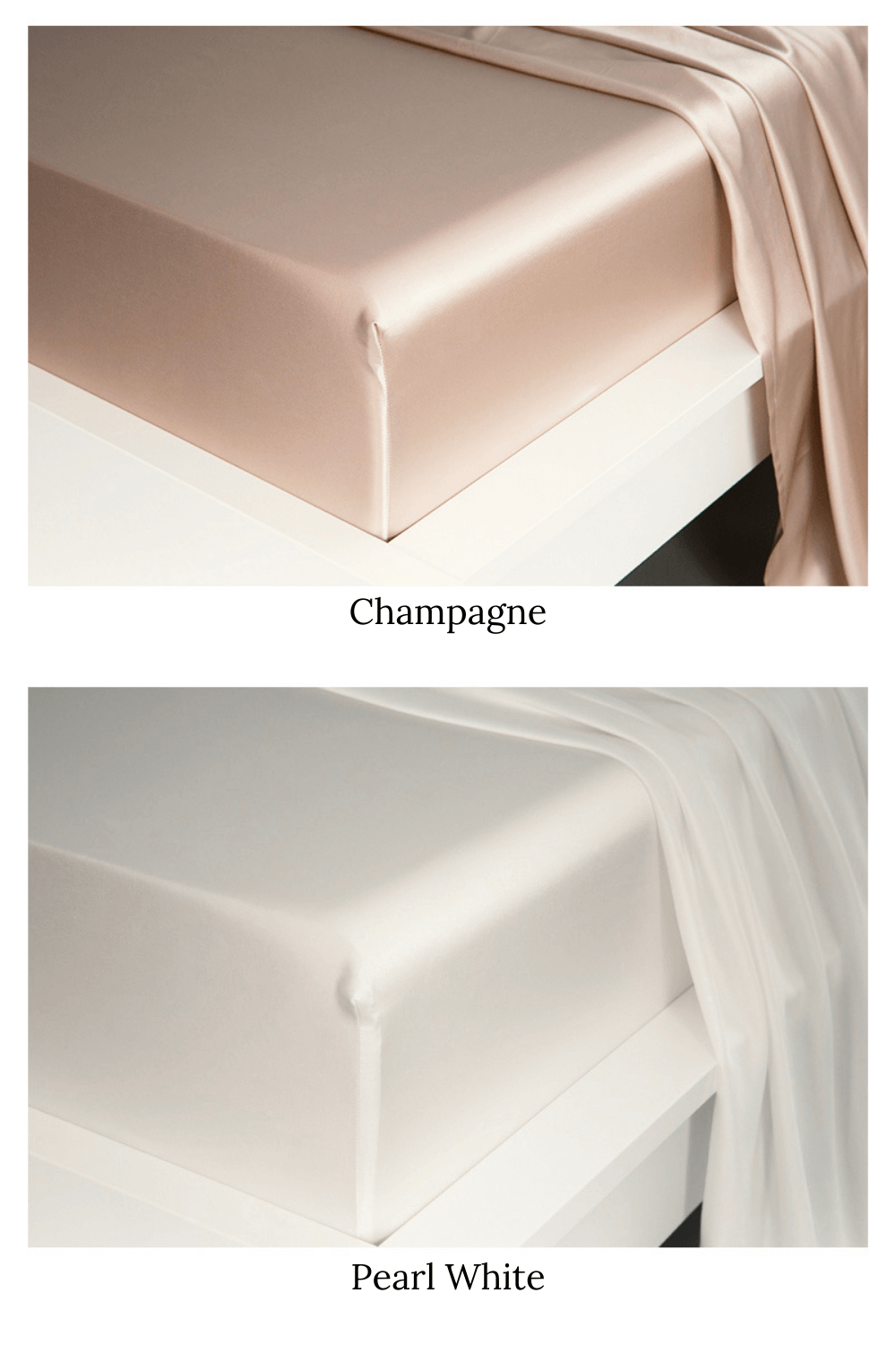 Silk Fitted Sheets - Pearl White - BASK™