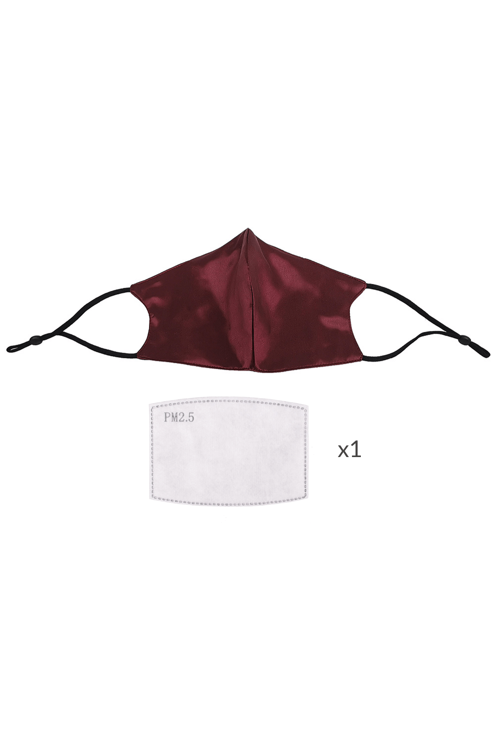 STELLAR Silk Face Mask - Wine (with Nose Wire and Filter Pocket) - BASK™