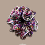 5cm XXL Silk Scrunchies with trimming - Wildflower print - BASK™