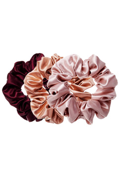 LARGE Silk Scrunchies Set - Warm (Pack of 3) - BASK™