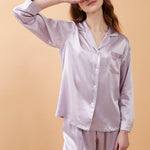 Silk Pajamas Set - Lilac - BASK™