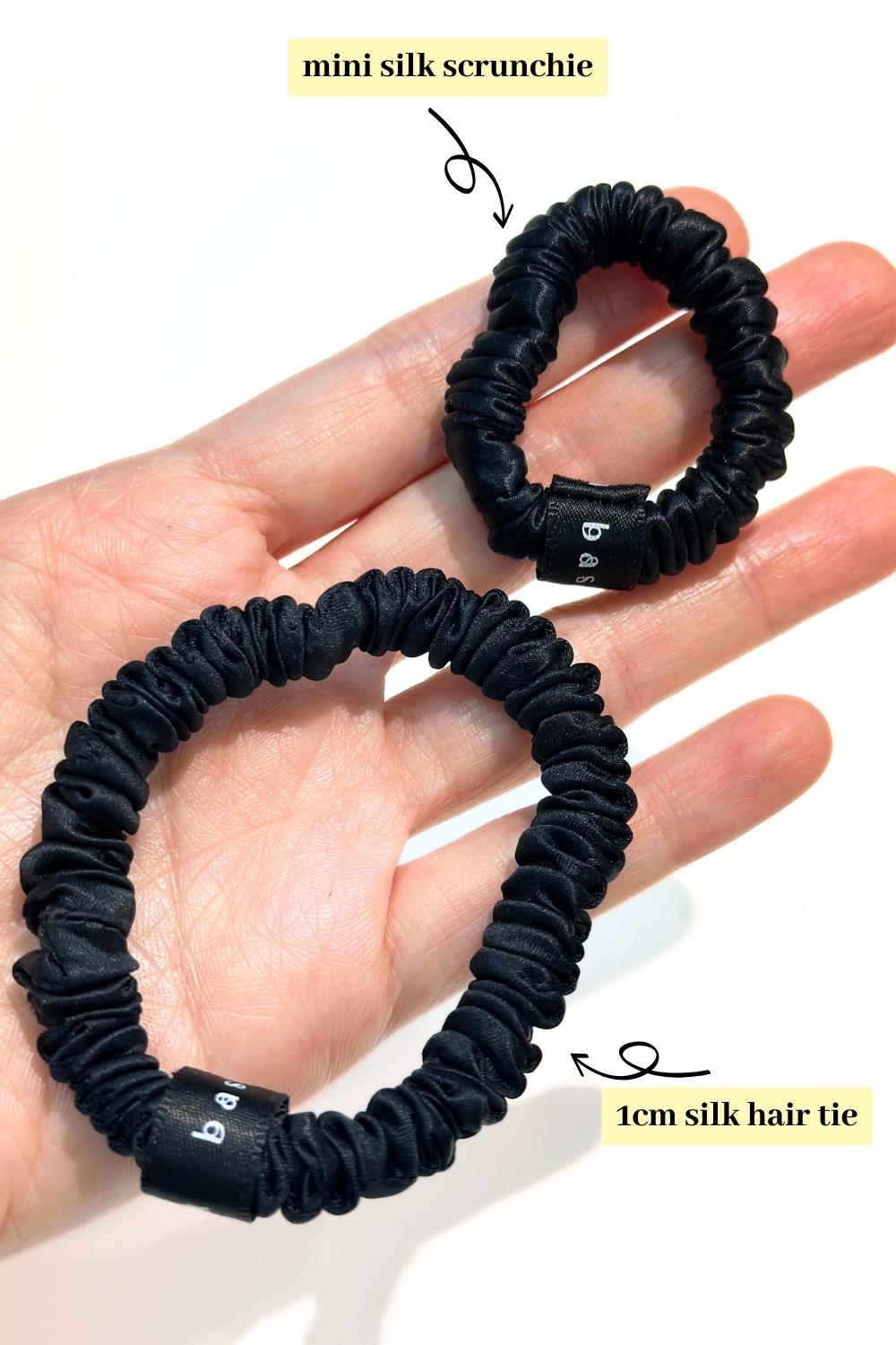 Mini Silk Hair Tie - Black - BASK™