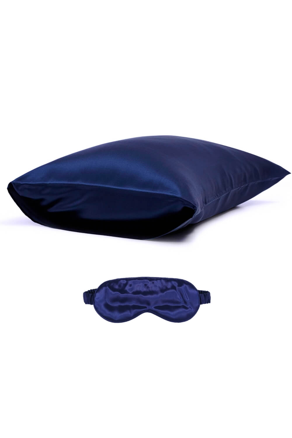 Silk Pillowcase and Silk Eye Mask Gift Set - Navy Blue - BASK™