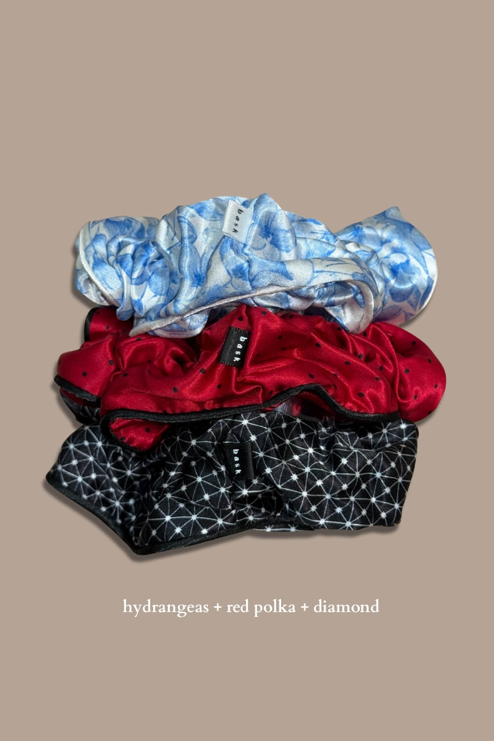 XXL Silk Scrunchies with trimming Pack of 3