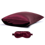 Silk Pillowcase and Silk Eye Mask Gift Set - Wine - BASK™