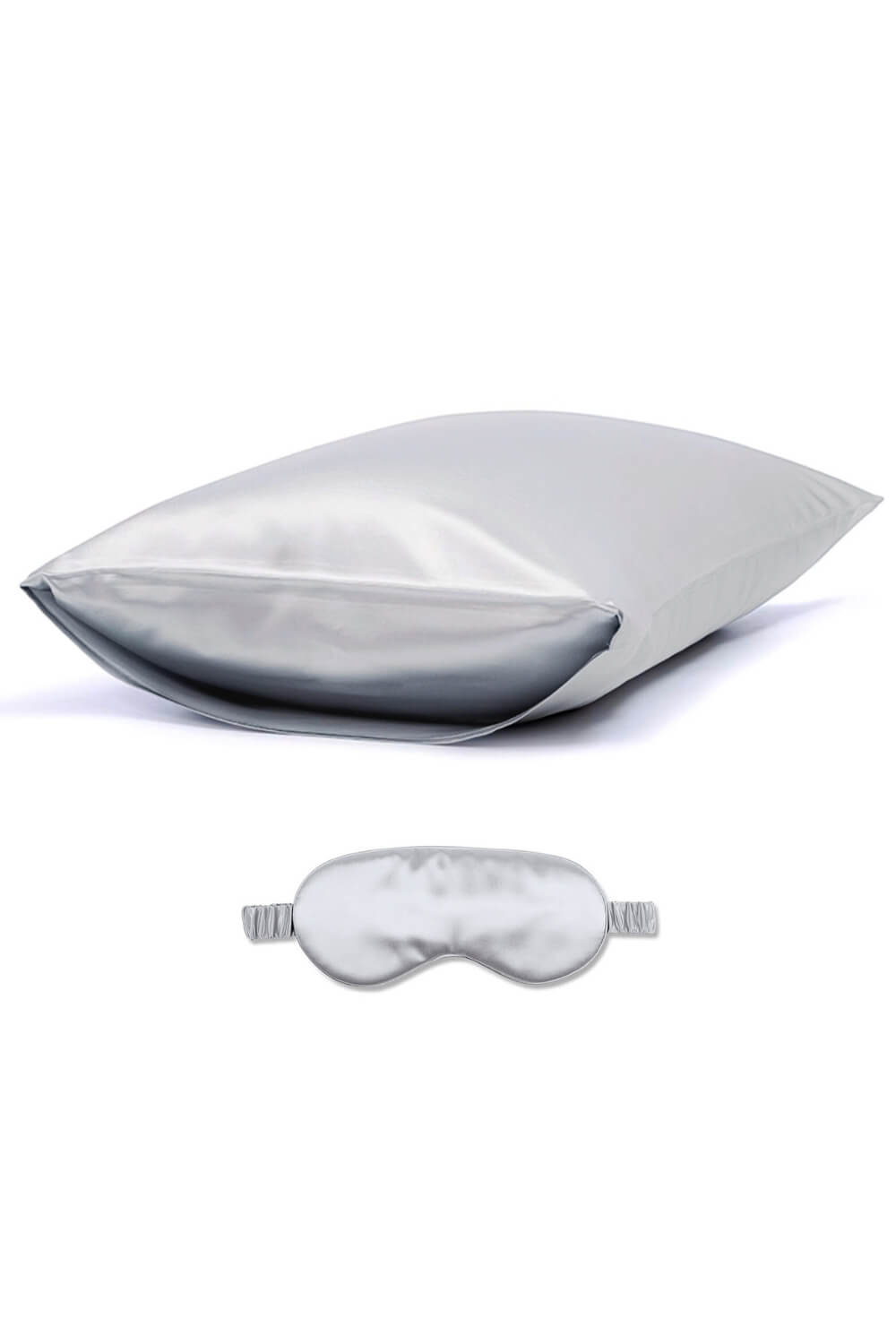 Silk Pillowcase and Silk Eye Mask Gift Set - Silver - BASK™