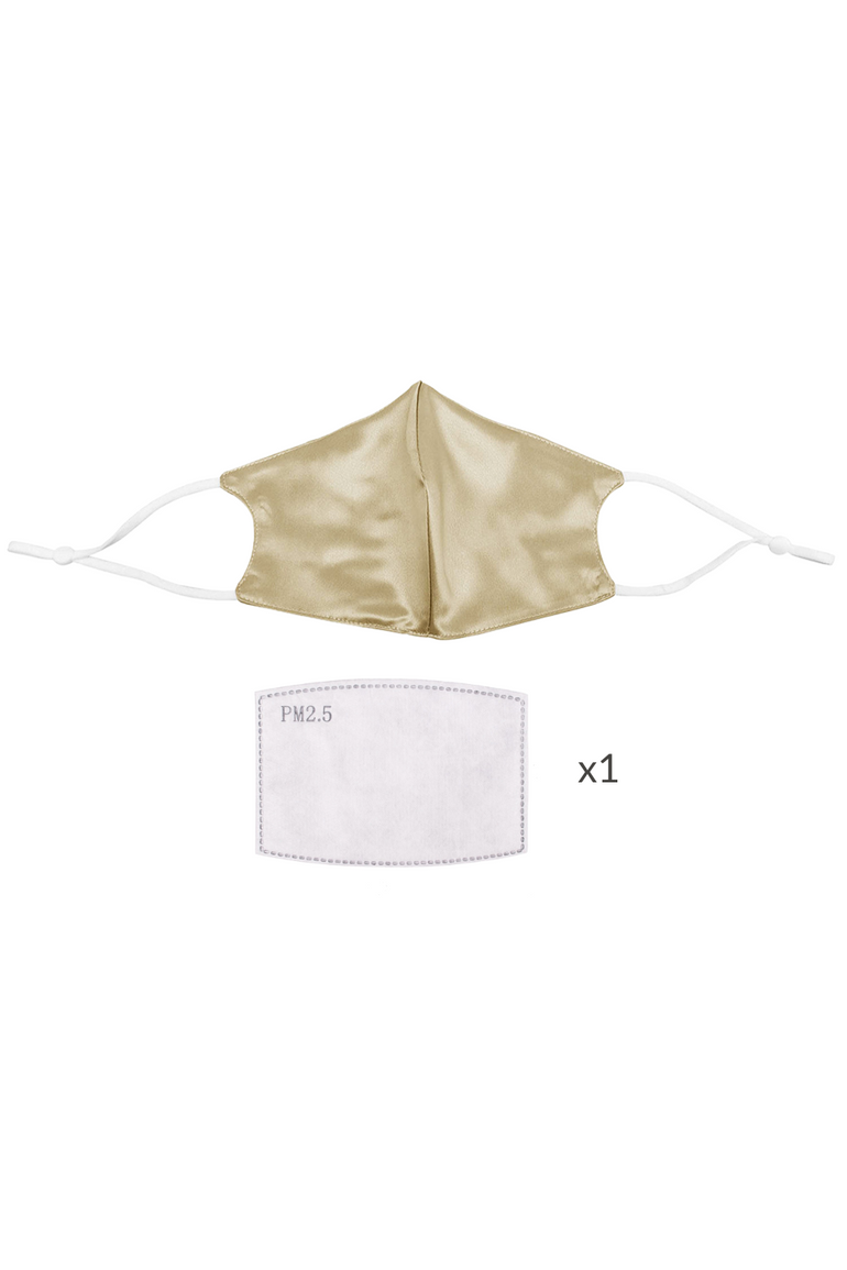 STELLAR Silk Face Mask - Light Yellow (with Nose Wire and Filter Pocket) - BASK ™