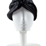 Silk Bonnet | Silk Hair Wrap (Double-Lined) - Black - BASK™