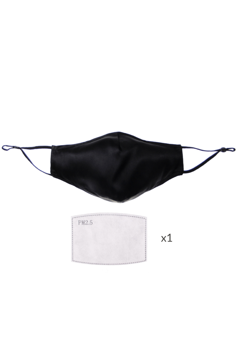 ULTRA Silk Face Mask - Black (with Filter Pocket and Nose Wire) - BASK ™