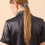 Silk Hair Ties - Navy Blue - BASK™