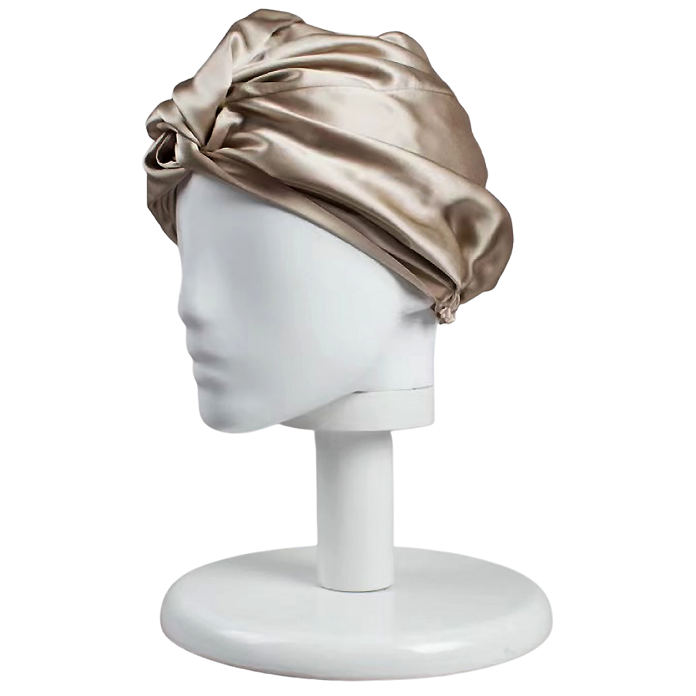 Silk Bonnet | Silk Hair Wrap (Double-Lined) - Champagne - BASK ™