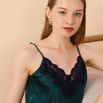 Silk Chemise with Lace - BASK™