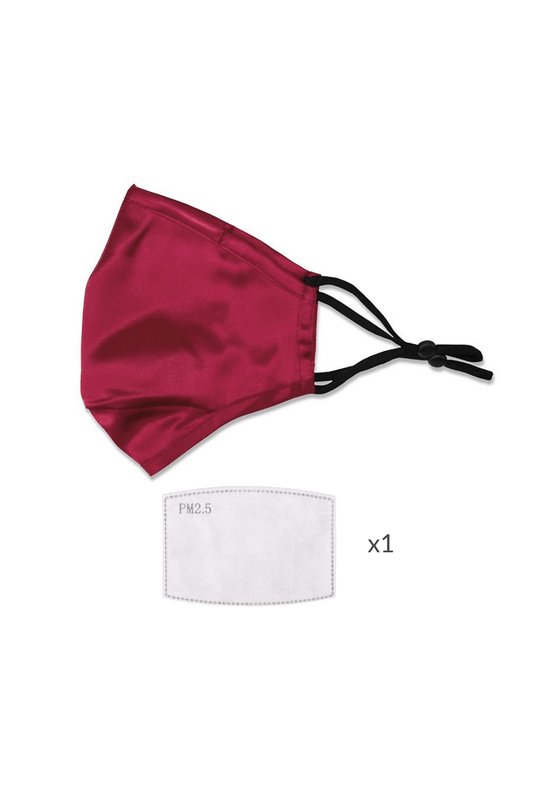 ULTRA Silk Face Mask - Ruby Red (with Filter Pocket and Nose Wire) - BASK ™