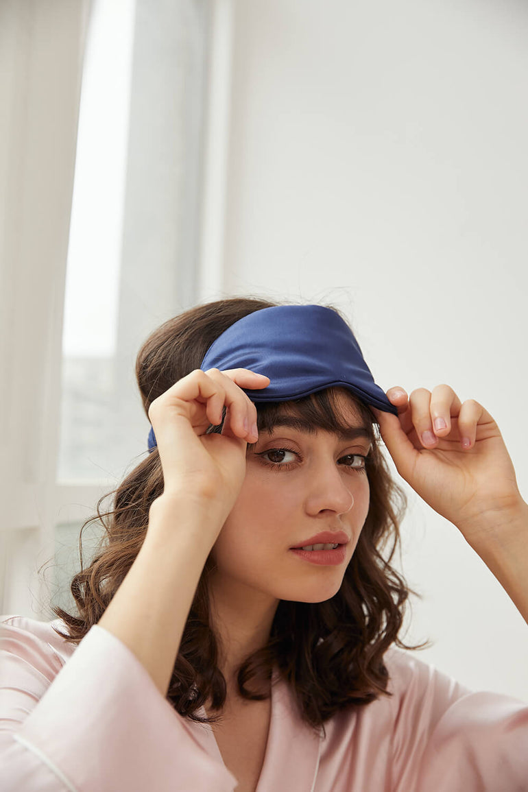 Silk Sleep Mask - Navy Blue - BASK ™