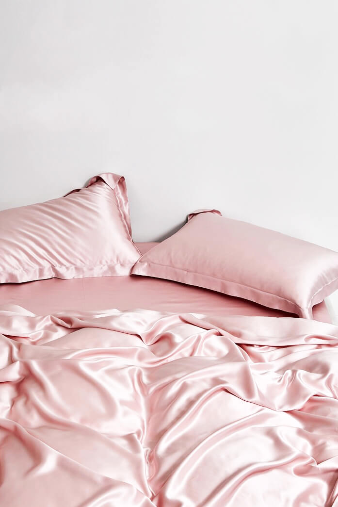 Silk Bed Sheets - Pink – Bask™