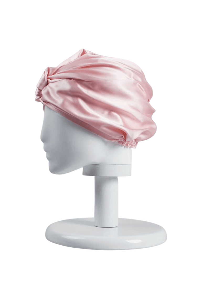 Silk Bonnet | Silk Hair Wrap (Double-Lined) - Pink - BASK ™