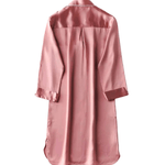 Silk PJs Shirt Dress in Pink - BASK™
