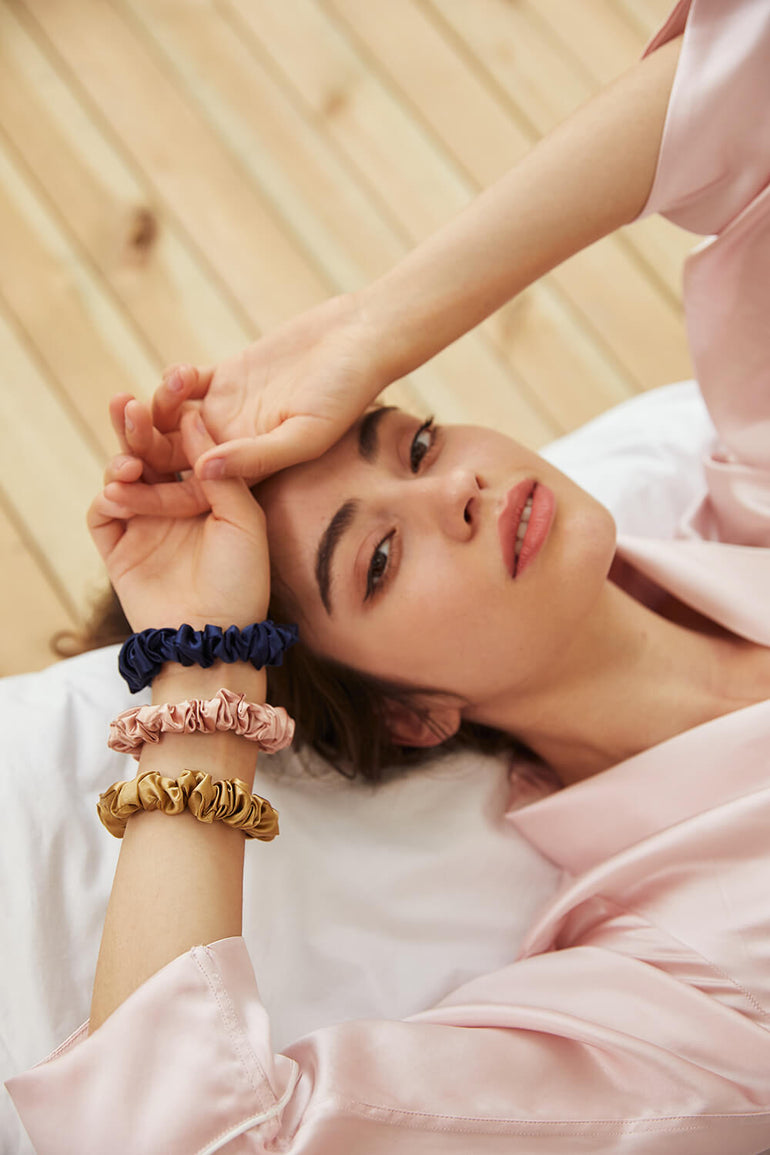 GOOD HAIR Silk Scrunchies - Rose Gold - BASK ™