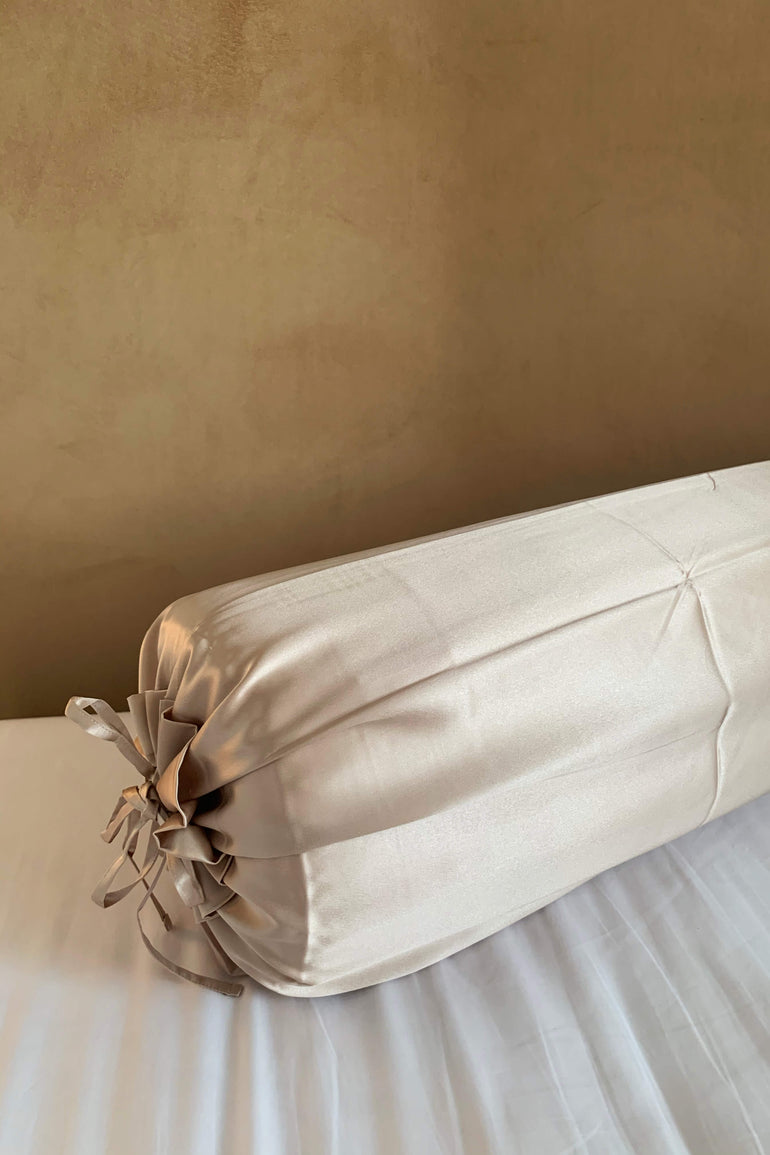 Pure Mulberry Silk Bolster Case (Pink, Charcoal Grey, Champagne, Pearl White) - BASK ™