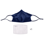 STELLAR Silk Face Mask - Navy Blue (with Nose Wire and Filter Pocket) - BASK™
