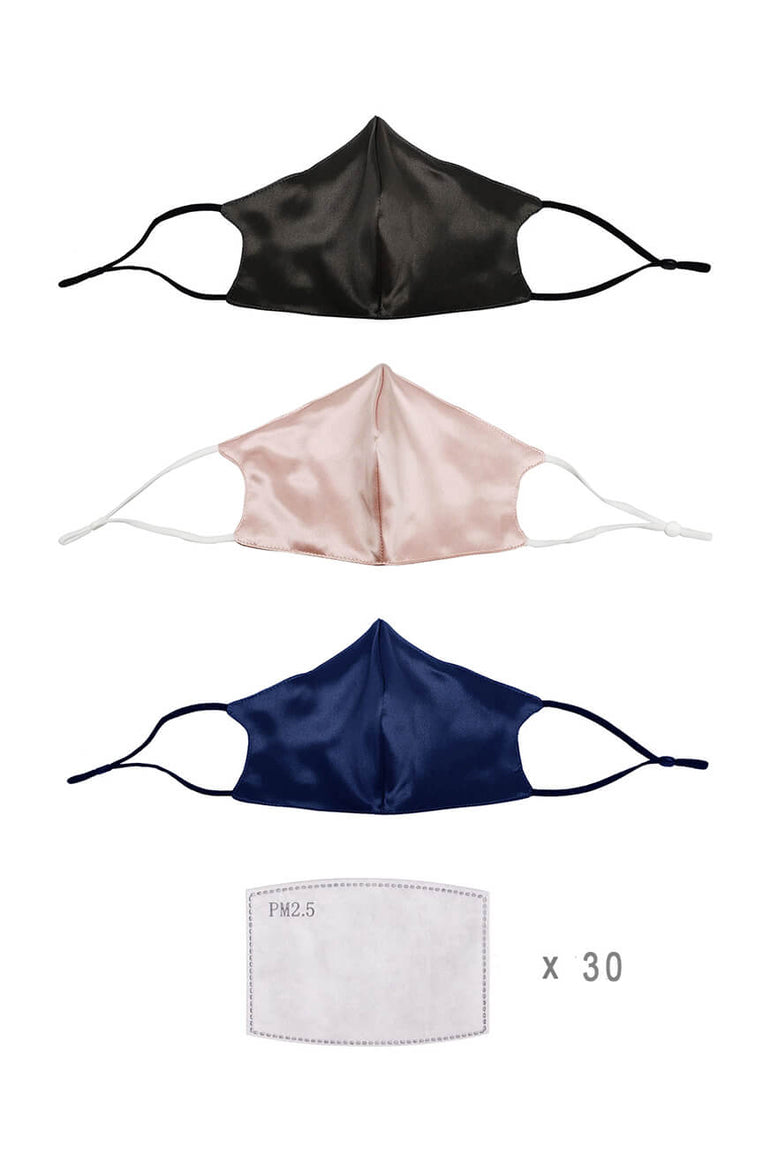(Pack of 3) STELLAR Silk Face Mask with Filter Pocket - Basic - BASK ™