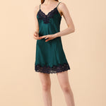 Silk Chemise with Lace - BASK™