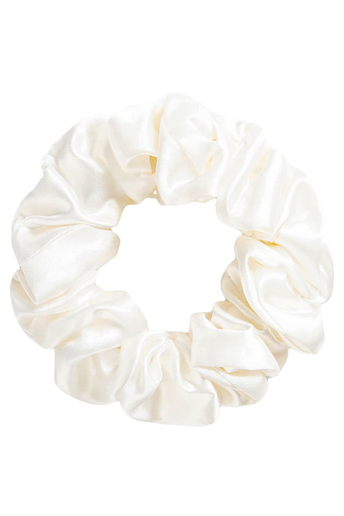 LARGE Silk Scrunchies - White - BASK ™