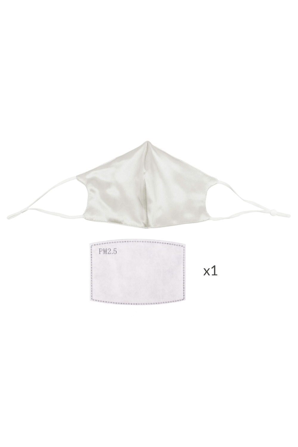 STELLAR Silk Face Mask - Pearl White (with Nose Wire and Filter Pocket) - BASK ™